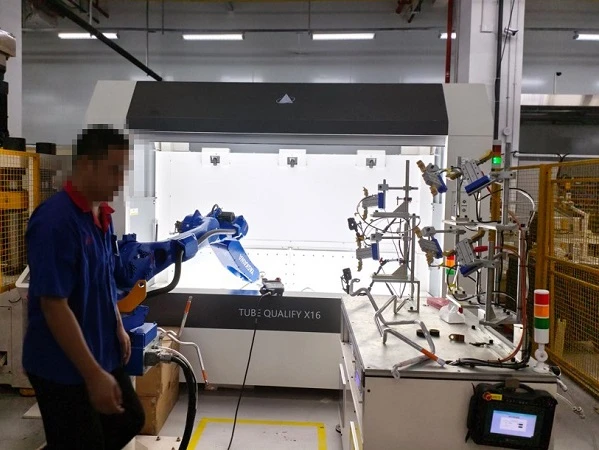 弯管三维测量,汽车管路3D检测,弯管批量在线检测