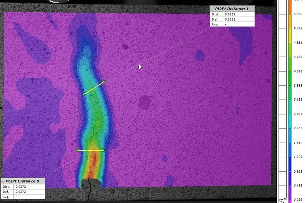 dic技术,三点弯曲实验,裂纹分析