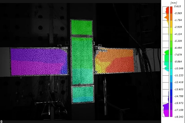 DIC technology, Digital Image Correlation, seismic testing, precast frame joints, prefabricated structural joints.earthquake damage analysis, structural deformation measurement, 3D full-field strain measurement, concrete node testing.