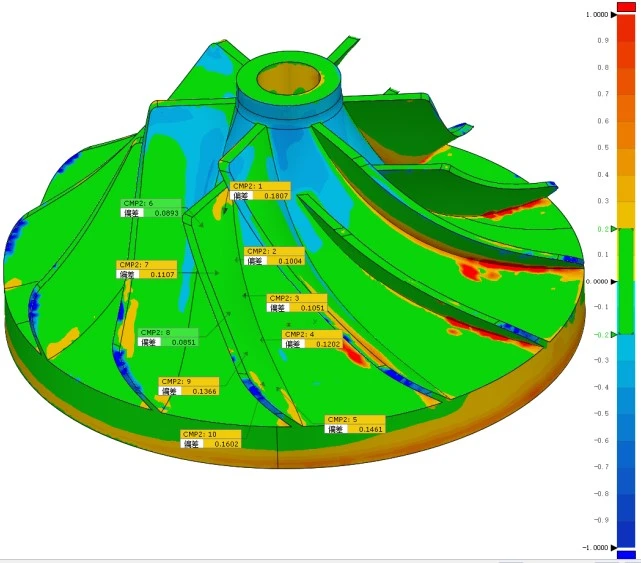 蓝光三维扫描仪用于涡轮3D打印件三维尺寸检测