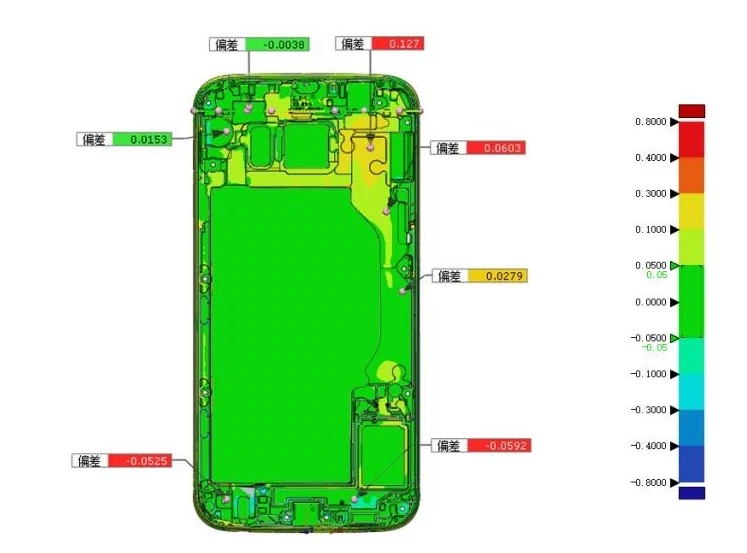 小幅面蓝光三维扫描仪用于手机中框注塑件尺寸检测