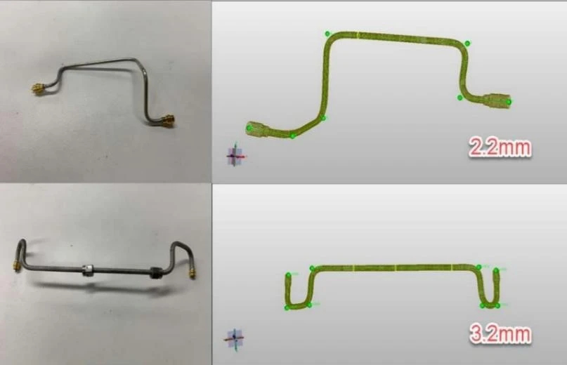 Tube Qualify三维光学弯管测量系统用于复杂弯管逆向三维重建示意图