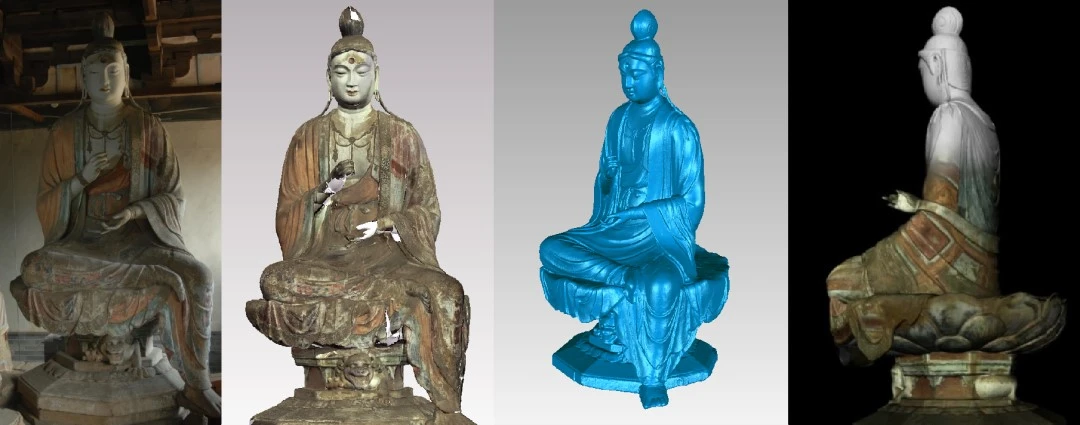 唐代文殊菩萨彩绘泥塑像三维扫描数据模型