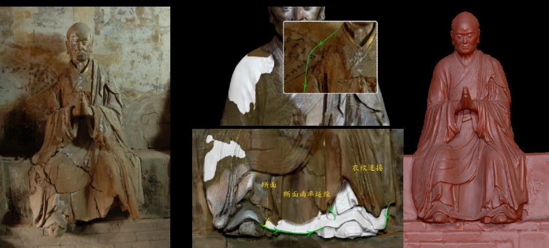 XTOM高精度三维扫描仪对残损金身罗汉三维扫描逆向建模