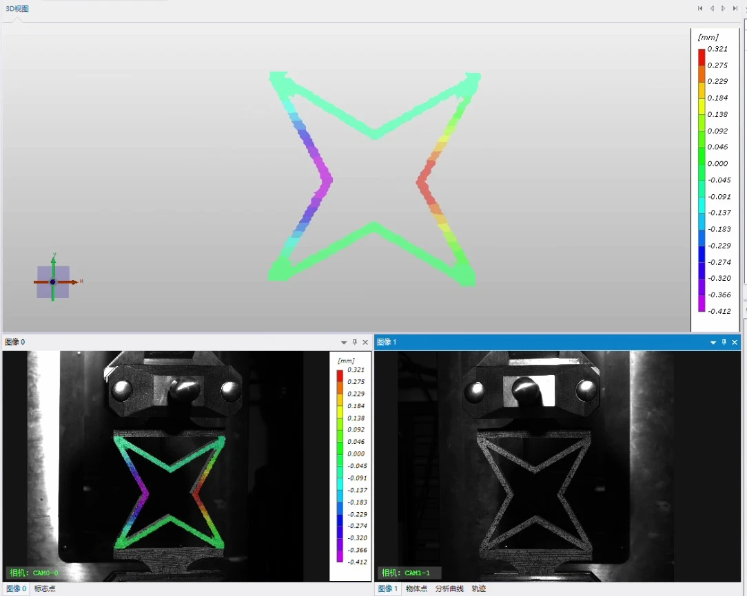 数字图像相关dic技术用于3D打印复材结构件拉伸应变测量
