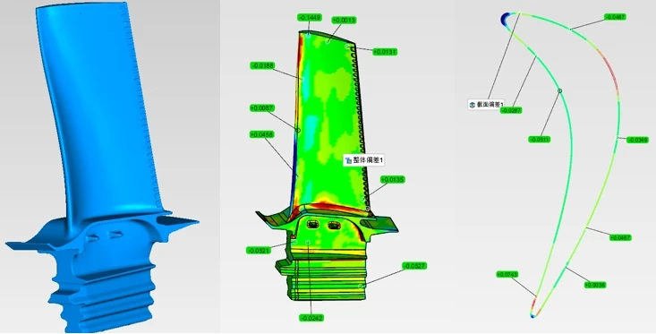 新拓三维XTOM-TRANSFORM自动化3D检测系统用于航空叶片批量3D测量