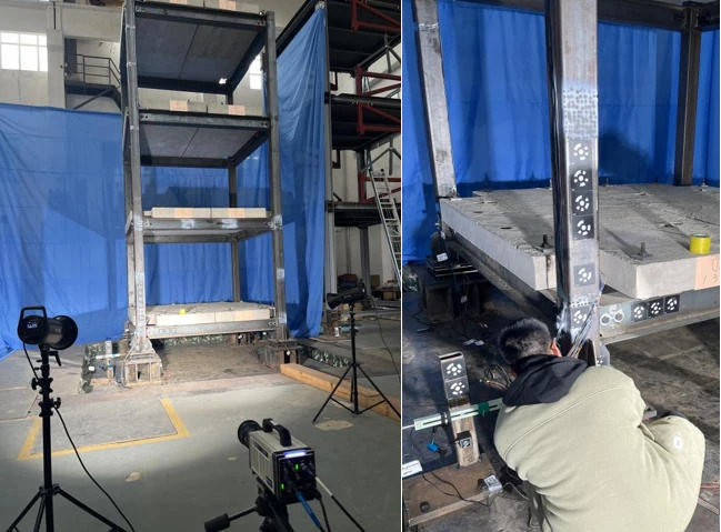 高速DIC测量系统用于大型结构振动台试验位移测量