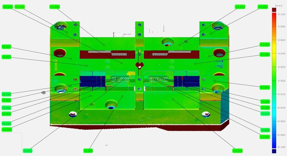 新拓三维XTOM高精度3D扫描测量仪用于汽车电器模具嵌件3D检测