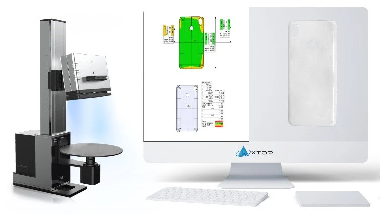 XTOM蓝光三维扫描测量仪用于手机后盖板注塑件3D全尺寸检测