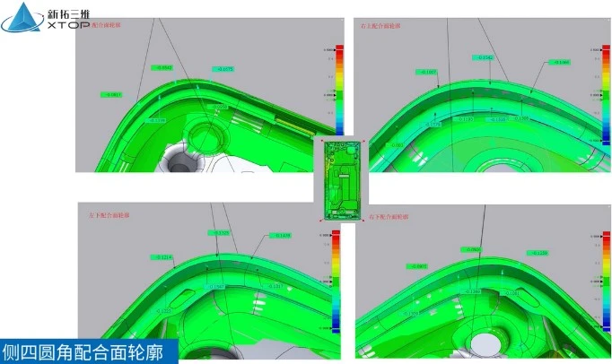 XTOM蓝光三维扫描测量仪用于手机中框侧圆四角截面轮廓检测