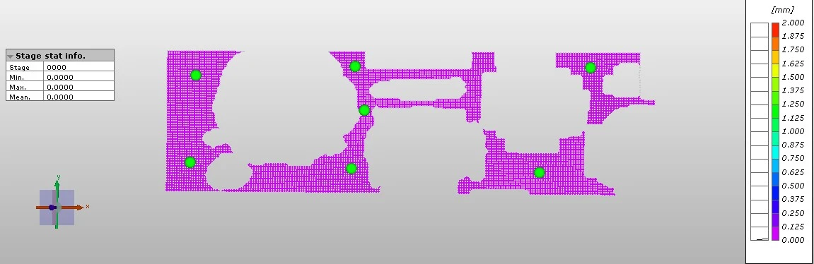 新拓三维DIC技术分析PCB电路板柔性材料折弯变形关键区域位移场数据