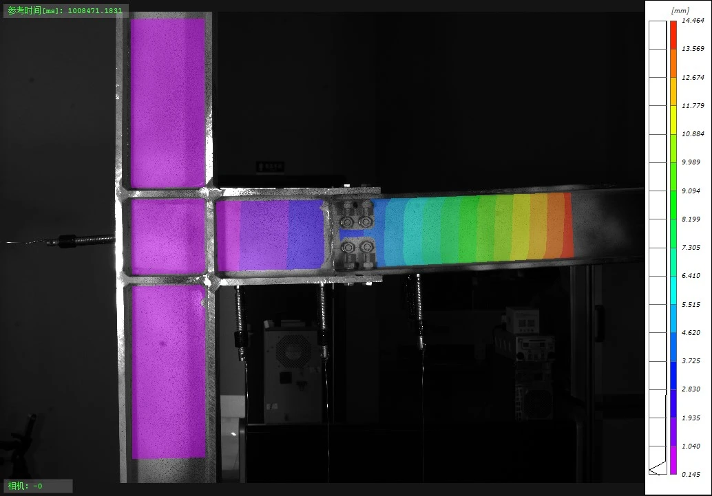 新拓三维dic三维应变测量系统-DIC技术分析结构梁位移云图