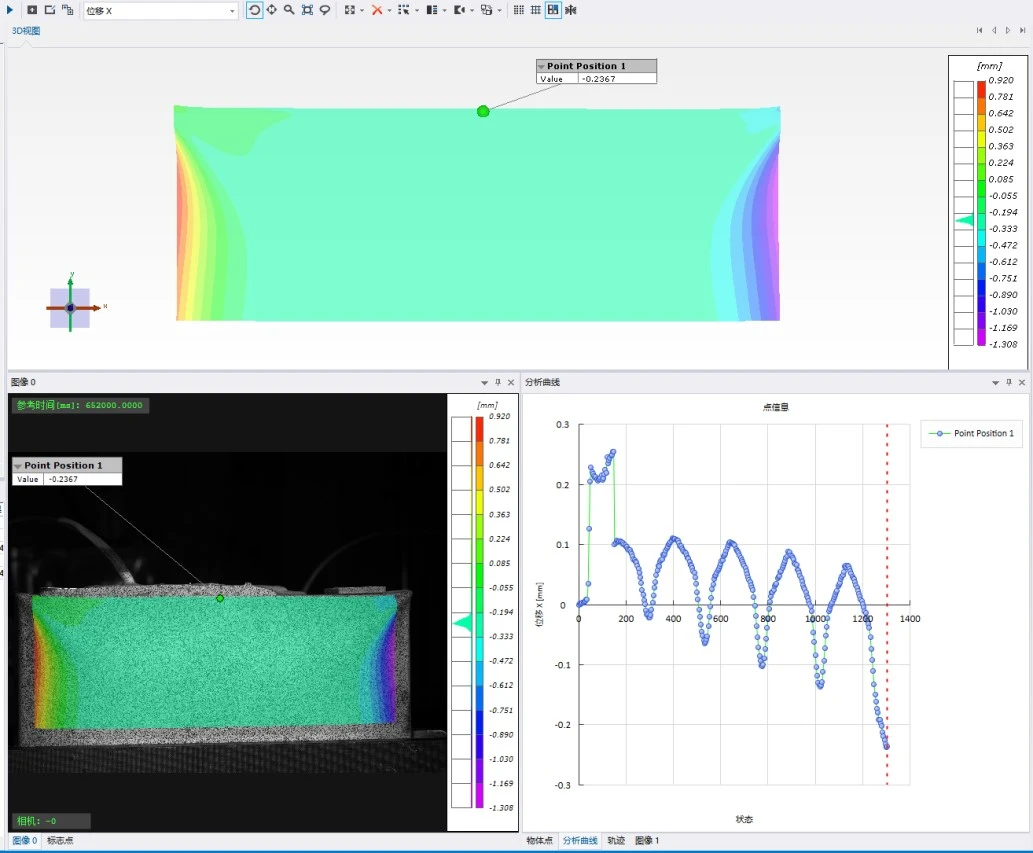 DIC技术用于锂电池加压膨胀鼓包变形测量-1号电池位移场分析 DIC技术用于锂电池加压膨胀鼓包变形测量-1号电池位移场分析