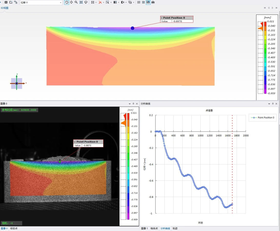 DIC技术用于锂电池加压膨胀鼓包变形测量-2号电池位移场分析 DIC技术用于锂电池加压膨胀鼓包变形测量-2号电池位移场分析