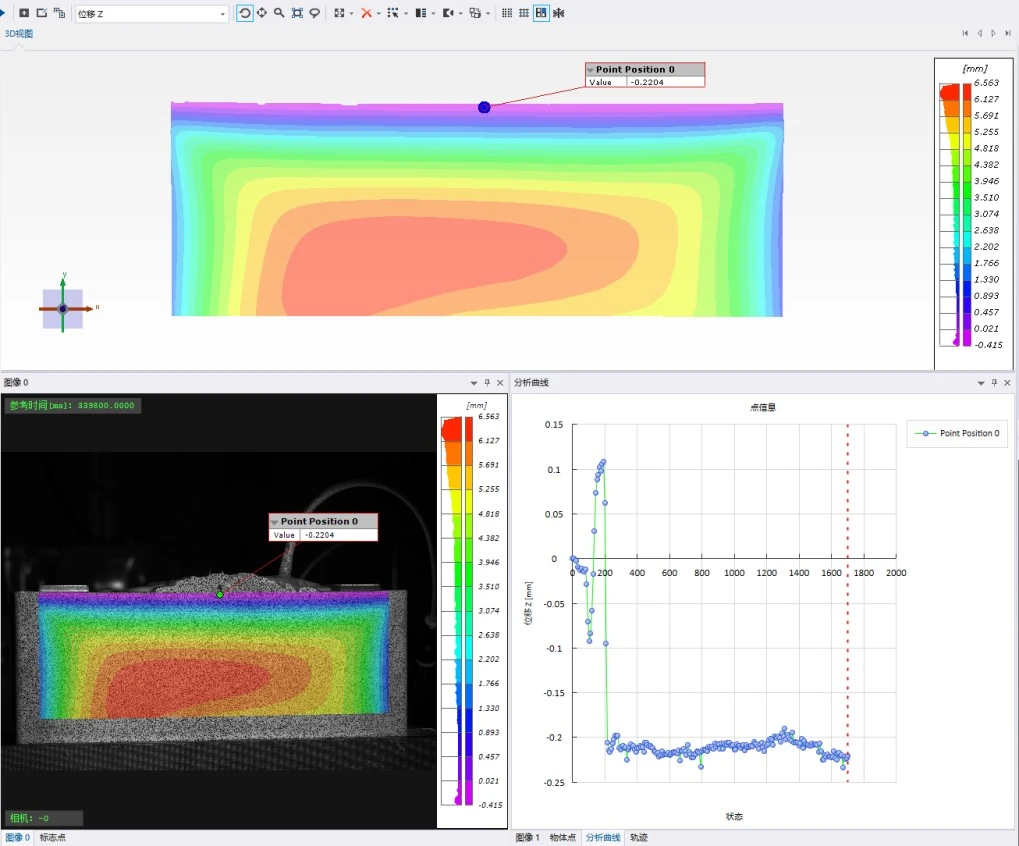 DIC技术用于锂电池加压膨胀鼓包变形测量-2号电池位移场分析 DIC技术用于锂电池加压膨胀鼓包变形测量-2号电池位移场分析