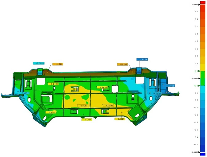 注塑件全局3D对比偏差分析色谱图