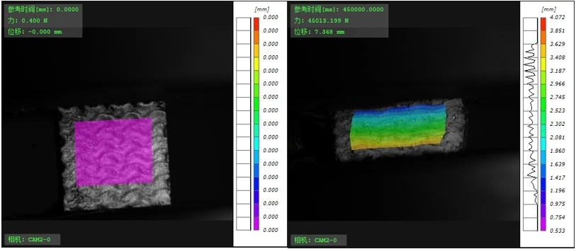 DIC技术分析试件准静态压缩全场位移图