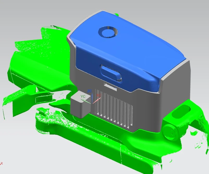 XTOM蓝光三维扫描仪用于无人机连接壳体3D扫描虚拟装配