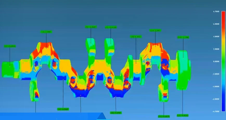 新拓三维XTOM拍照式蓝光3D扫描仪用于汽车曲轴精密铸件3D检测