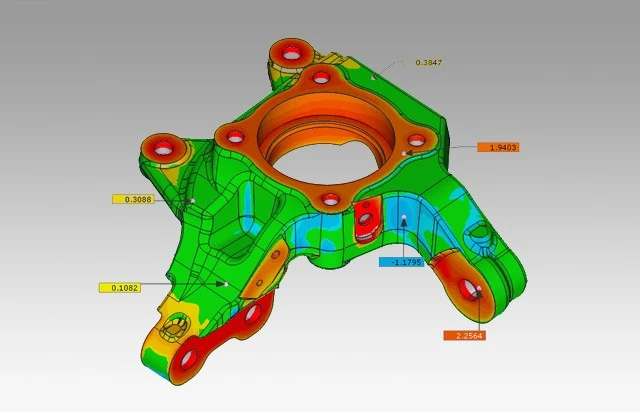 新拓三维XTOM拍照式蓝光3D扫描仪用于汽车转向节精密铸件3D检测