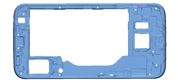新拓三维小幅面蓝光三维扫描仪用于手机中框注塑件3D全尺寸检测