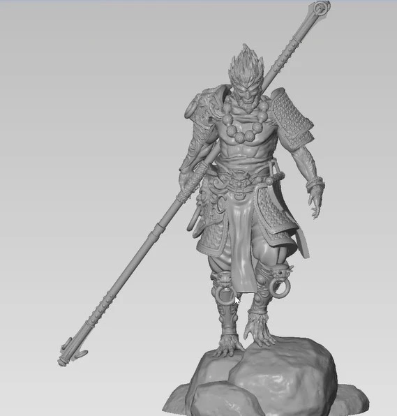 蓝光三维扫描仪用于悟空手办3D扫描输出高质量3D数据模型