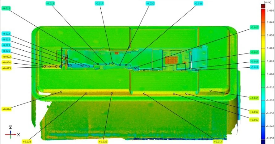 XTOM微米级精度蓝光三维扫描仪用于电光模组注塑模具3D检测 XTOM微米级精度蓝光三维扫描仪用于电光模组注塑模具3D检测