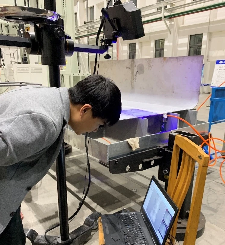 蓝光三维扫描技术+工业三维摄影测量用于船体高强钢薄壁件3D检测