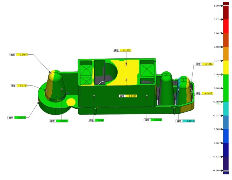XTOM照相式蓝光三维扫描仪用于医疗器械精密注塑件3D全尺寸检测结果图 XTOM照相式蓝光三维扫描仪用于医疗器械精密注塑件3D全尺寸检测结果图
