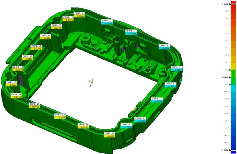 照相式蓝光三维扫描仪用于智能手表中壳注塑件3D检测