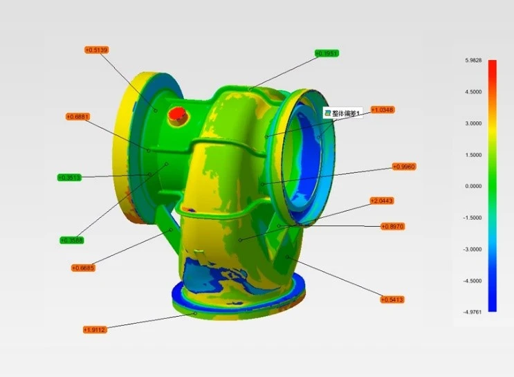 三维摄影测量+蓝光3D扫描技术用于大型阀体锻件3D检测
