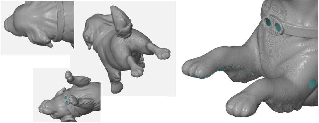 XTOM-9M拍照式蓝光三维扫描仪用于仿生动物3D扫描局面数据模型结果
