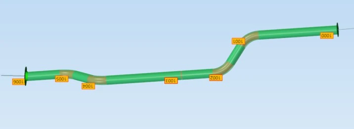 Automotive tubing bend angles, YBC/XYZ parameters, and protective sleeve deviation inspection results